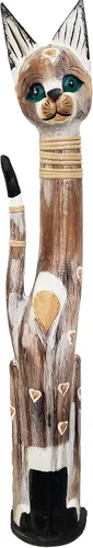 Vista 20 de Gatos de madera surtidos con diferentes patrones (Calico, pequeño y mediano: 24 y 32 pulgadas)