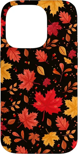 Vista 17 de iPhone 11 Pro Halloween Pattern Fall Leaves Pattern - Funda de la temporada de otoño