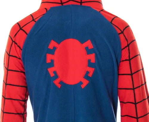 Vista 3 de Marvel Comics - Disfraz clásico de Spiderman para hombre, traje de pijama de una sola pieza