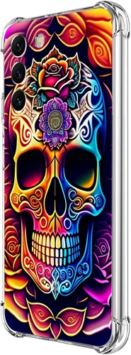 Vista 22 de Funda para Galaxy S23 FE, protección contra caídas de flores de mariposa azul, a prueba de golpes, carcasa protectora de cuerpo completo resistente