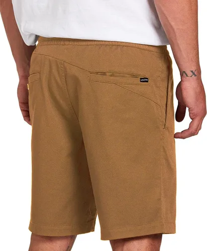 Vista 5 de Volcom Frickin - Pantalones cortos chinos con cintura elástica de 19 pulgadas, Negro
