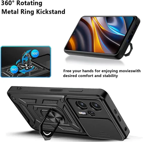 Vista 12 de CCSmall Funda para Xiaomi Poco X4 GT 5G con cubierta deslizante para cámara
