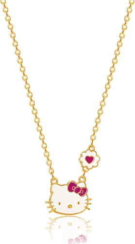 Vista 6 de Hello Kitty Juego de joyas para niñas, 18 pulgadas + 3 pulgadas, collar y aretes para niñas, regalos, Sin gemas.