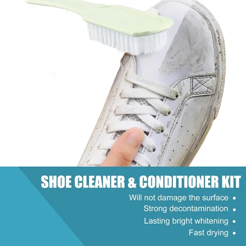 Vista 5 de Limpiador de zapatos limpiador de zapatos kit acondicionador espuma delicada y rica fácil de operar efecto significativo, Azul claro