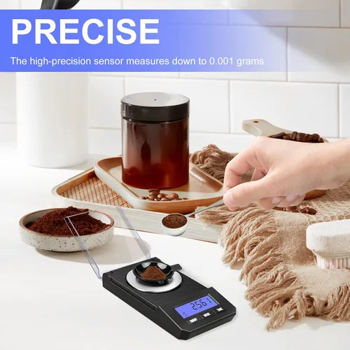 Vista 8 de Báscula de miligramos 50g/0.001g de alta precisión, báscula portátil para joyería con precisión de 0.001 gramos, báscula para polvo, báscula digital