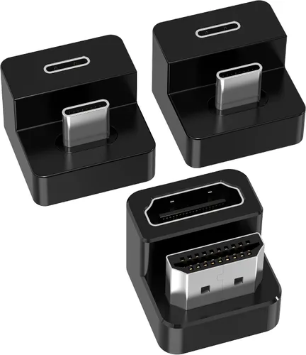 Vista 12 de AGVEE Adaptador Angular de 180 Grados USB-C a USB-C y Convertidor Mini HDMI a HDMI en Forma de U con Lado Largo Hacia Adentro, HDMI 2.0 4k@60HZ