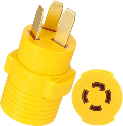 Vista 11 de Kanayu NEMA TT-30P a L14-30R Adaptador de interruptor de transferencia de Amarillo