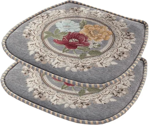 Vista 43 de EORNOW Juego de cojines para silla de comedor con lazos, juego de 1/2/4, almohadillas antideslizantes para silla de comedor con funda extraíble