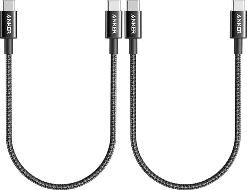 Vista 13 de Cable USB C a USB C de Anker, Cable de Carga Rápida Type-C de 60W (1 pie, paquete de 2) para iPhone Serie 17, iPad mini 6 y Más (Negro) Para