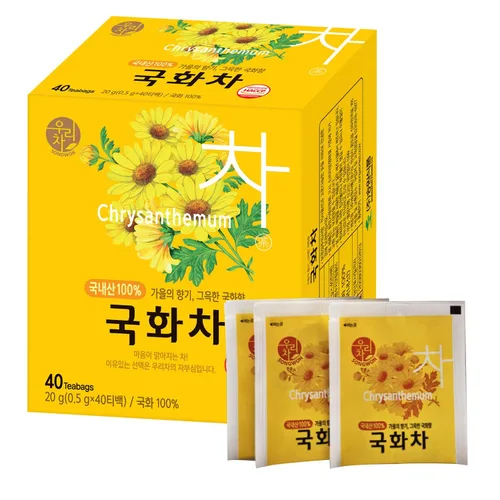 Vista 7 de SONGWON Té de crisantemo 100% coreano, té floral y aromático con 40 bolsas de té (0.02 oz cada una)