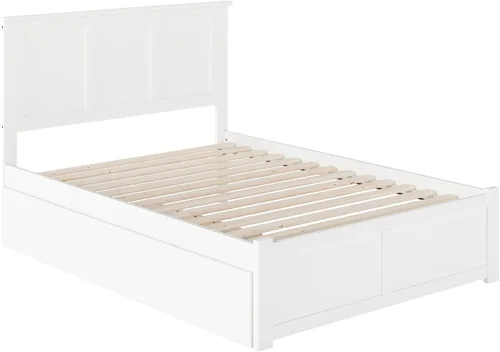 Vista 6 de AFI Madison Cama de plataforma con estribo y cajón deslizable Blanco