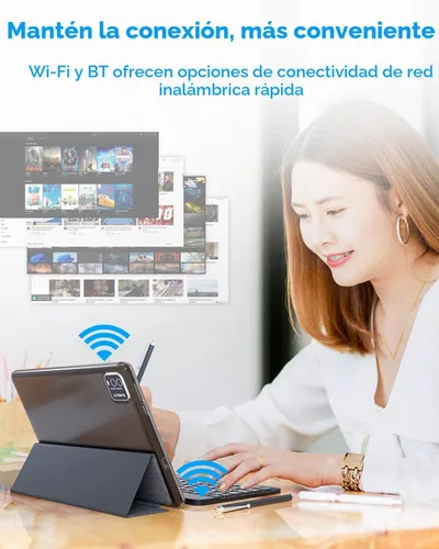 Vista 4 de YQSAVIOR Tablet MTK8768 Octa-CORE 10.1 pulgadas RAM 10 GB (4 GB+6 GB expandir) +64 GB ROM+1 TB PC de computadora expandible con funda/teclado/mouse