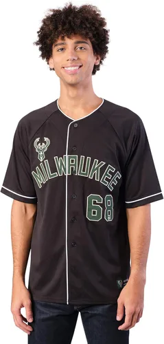 Vista 23 de Ultra Game Camiseta de béisbol oficial de la NBA con botones y botones para hombre