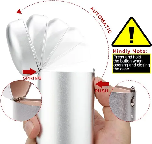 Vista 3 de EZESO - Estuche para gafas de aluminio, para marco pequeño, diseño de celosía