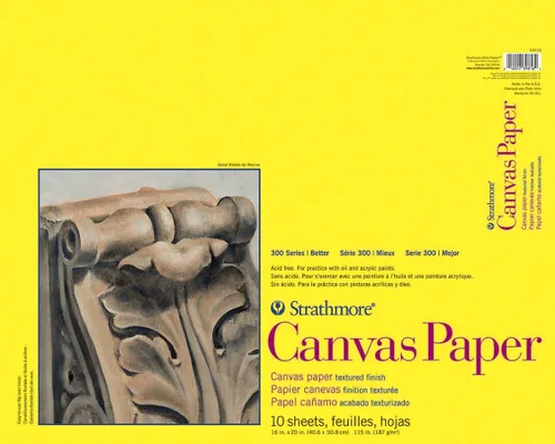 Vista 4 de Strathmore Serie 300 - Paquete de papel de lienzo, encuadernado con pegamento, 6x6 pulgadas, 10 hojas (115lb/187g) - Papel de artista para adultos