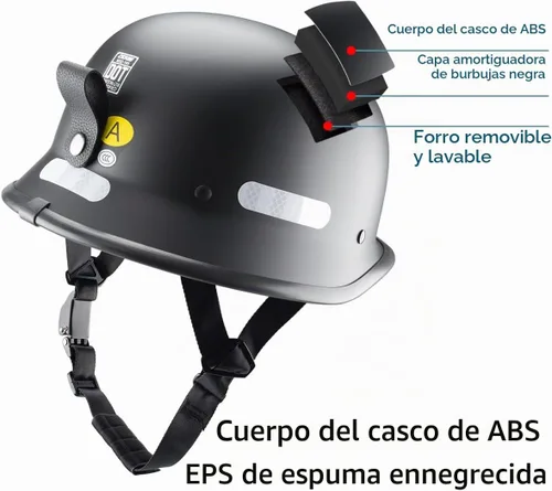 Vista 4 de Casco de motocicleta estilo alemán, medio casco con carcasa de media concha para motocicletas Chopper Cruiser