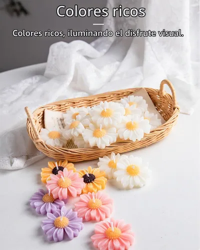 Vista 5 de Velas de colores flotantes de manzanilla, velas grandes perfumadas románticas de 2 pulgadas para jarrones cilíndricos, centros de mesa en bodas