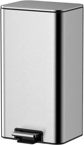 Vista 13 de Smart Trash Can 8L/12L/15L Household Stainless Steel Trash Can Living Room Bedroom Office Waste Paper Basket with Cover Bathroom Trash Can,Black-8l