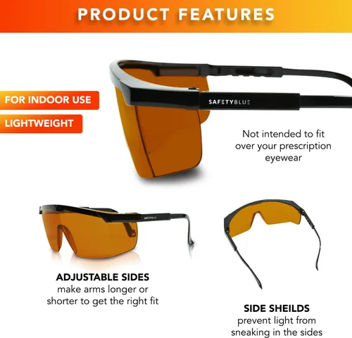 Vista 5 de Lentes ámbar que mejoran el sueño, lentes de bloqueo anti azul y verde, para uso nocturno, mejores lentes para dormir por la noche, reducen