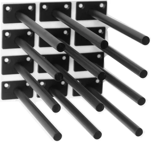 Vista 12 de 4 Piezas Soportes de Estante Flotante de Acero Sólido Negro de 5" - Soportes Ciegos para Estantes Flotantes de Madera - Soporte Ciego Oculto