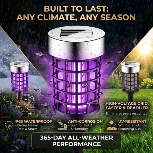 Vista 7 de 4 Pack Solar Bug Zapper Outdoor Waterproof Mosquito Repellent Outdoor Patio