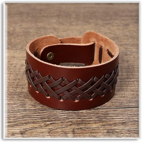 Vista 3 de Xusamss Pulsera de cuero trenzado vintage punk rock