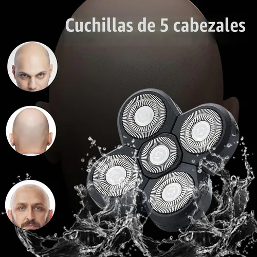 Vista 8 de 5 cabezales de repuesto para afeitadora de cabeza, cuchillas eléctricas Cabezas/4 piezas