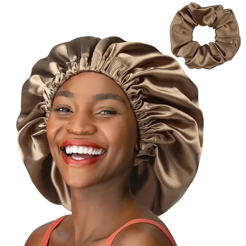 Vista 11 de Winitas Gorro de satén grande para mujeres negras con cabello rizado para dormir