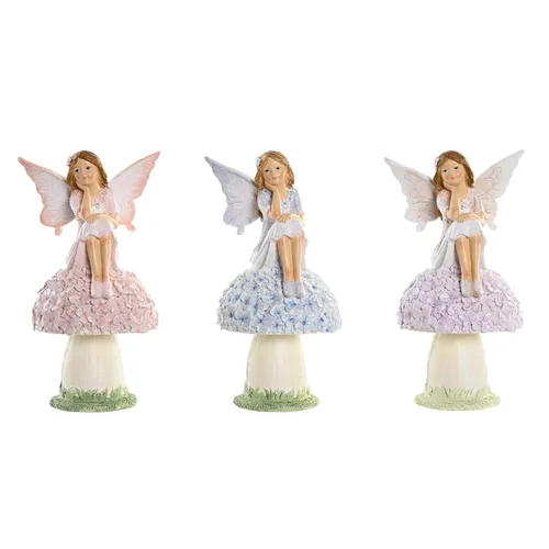 Vista 2 de Figura Decorativa DKD Home Decor Azul Rosa Lila Hada 9,5 x 8 x 17 cm (3 Piezas)