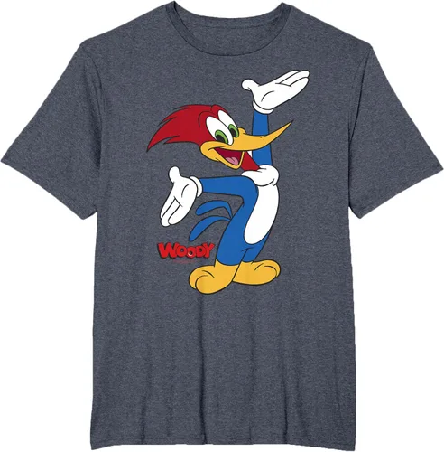 Vista 49 de Woody Woodpecker Camiseta con logotipo de cuerpo completo Negro