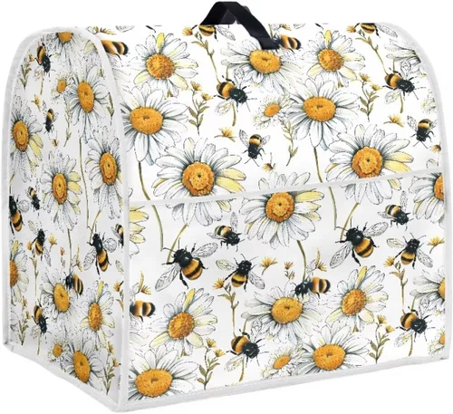 Vista 47 de Talayituse Beach Turtle Starfish Print Stand Mixer Cover for 4.5-5 Quarts Kitchen Aid, Washable Mixer Dust Cover with Handle and Pocket Kitchen
