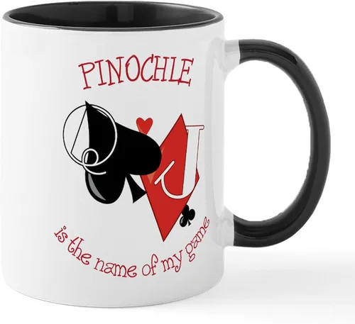 Vista 83 de CafePress Euchre Champ Mugs Taza de café de cerámica de 11 oz (11.0 fl oz)