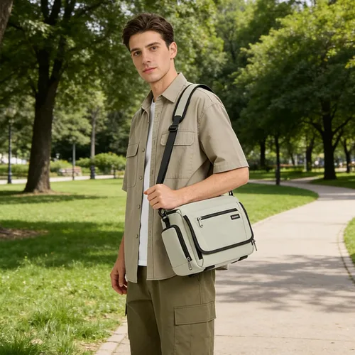 Vista 8 de RAINSMORE - Bolsa para cámara, estuche para cámara SLR/DSLR/sin espejo con divisor, soporte para trípode, bolsa cruzada impermeable digital