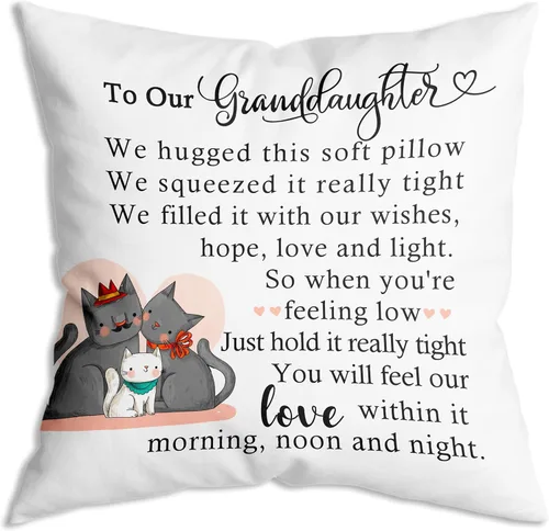 Vista 5 de Funda de almohada con texto en inglés "To My Granddaughter Even When I'm Not Close by I Want You to Know I Love You and I Am So Proud of You", funda