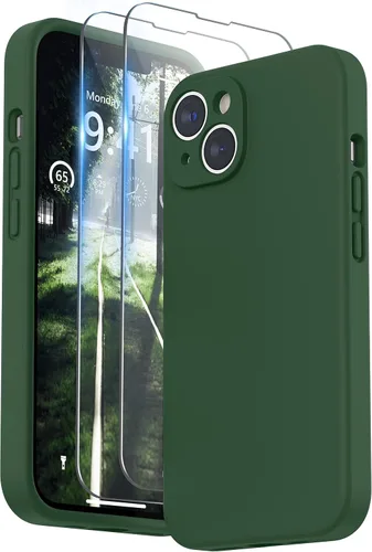 Vista 16 de SURPHY Funda para iPhone 14 Plus con Protector de Pantalla y Protección de Cámara, Funda de Teléfono de Silicona Líquida con Forro de Microfibra