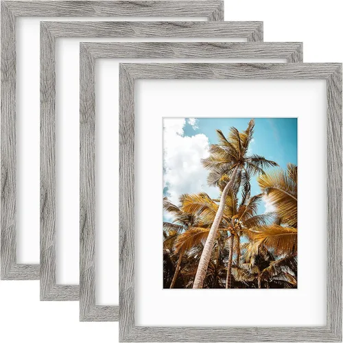 Vista 107 de Frametory, Marco de fotos de 11 x 14 pulgadas con paspartú para fotos de 8 x 10 pulgadas, moldeado ancho de vidrio de alta definición, accesorios