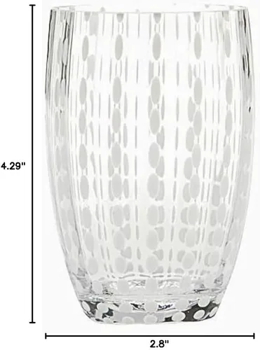 Vista 6 de Zafferano Perle - Vaso de cristal transparente hecho a mano, 32 h 4.291 in d 2.795 in, 6 piezas, transparente Claro
