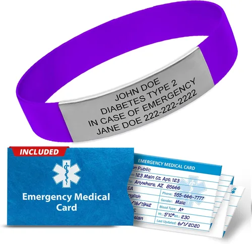 Vista 9 de Medical ID Bracelet Custom Engraved – Emergency Medical Alert Bracelet for Men & Women – Personalized Medical ID Bracelet Waterproof Silicone & Negro