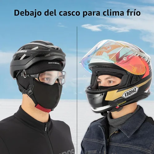 Vista 2 de ROCKBROS Helmet Liner, Thermal Fleece Skull Cap with Glasses Holes