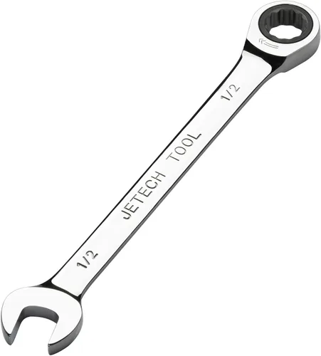 Vista 15 de Jetech Llave combinada de trinquete de 1 pulgada, SAE, engranaje de 72 dientes, grado industrial, extremo de caja de 12 puntos, acero Cr-V forjado