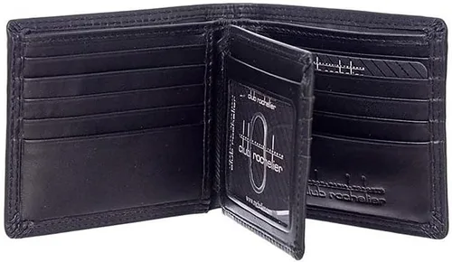 Vista 2 de Club Rochelier Cartera delgada de cuero para hombre con ala central, Negro -, Classic