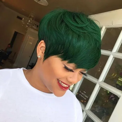 Vista 5 de Pixie Cut Wigs with Bangs Synthetic Wigs for Black Women Pixie Wig Short Haircuts (Nicelatus - 1057)
