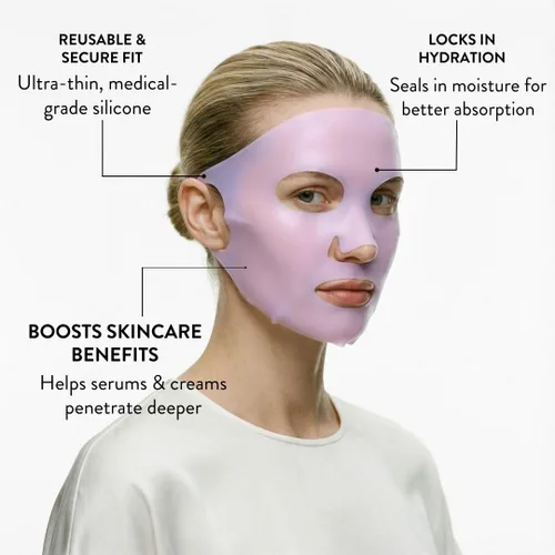 Vista 2 de Nurse Jamie FaceWrap Silicone Mask – Reusable Hydration Wrap for Enhanced Skincare Absorption & Moisture Retention