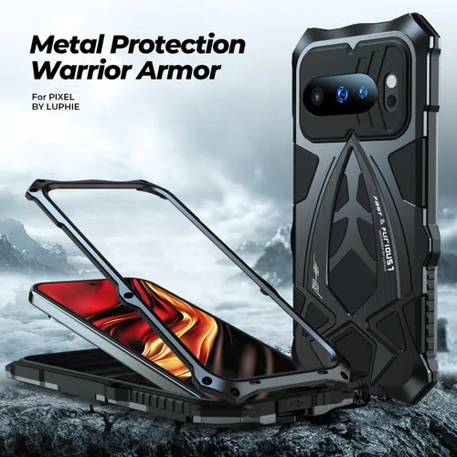 Vista 2 de Lunivop Funda para Google Pixel 10 Pro Case/Pixel 10 6.3 '' Metal Hard Phone Case Case Case para tornillo con protección de cámara Heavy Duty Negro
