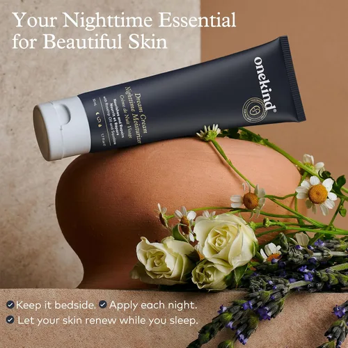 Vista 13 de Onekind Hidratante de noche para rostro, crema hidratante de ensueño para arrugas, crema de noche para mujeres antienvejecimiento con escualano