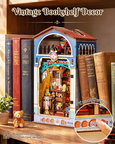 Vista 6 de Rolife Kit de rincón de libros rompecabezas de madera 3D DIY casa