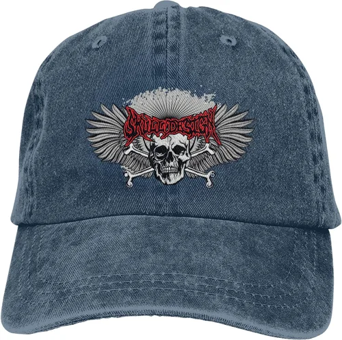 Vista 9 de Cowboy Hat Trendy Hats for Man and Women Djustable Four Season Outdoor Baseball Cap of Hell Skull with Angel Navy Blue