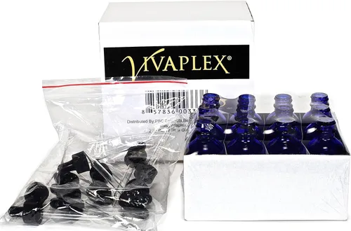 Vista 3 de 12 botellas de vidrio azul cobalto con goteros de vidrio para 2 oz