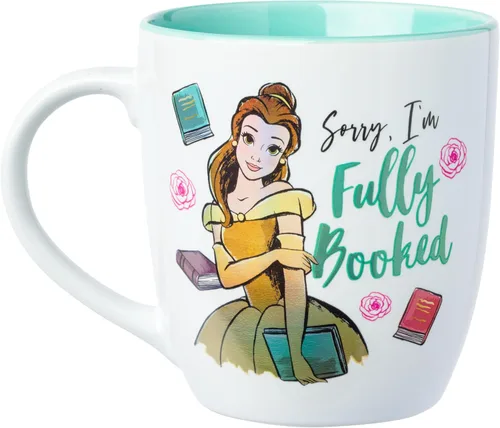 Vista 2 de Silver Buffalo Disney Princess Beauty and the Beast Belle Lo siento, estoy completamente ocupada Taza de cerámica, 532.06 ml