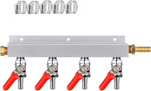 Vista 8 de MRbrew - Divisor de colector de gas CO2 de 2 vías, distribuidor de aluminio de púas de 5/16 pulgadas